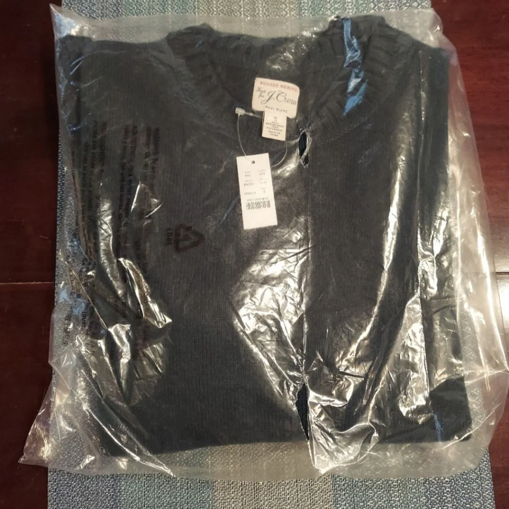 J.CREW Rugged Merino Wool Crewneck Sweater Men's SM Dk. Forest Green BNWT 1 Left